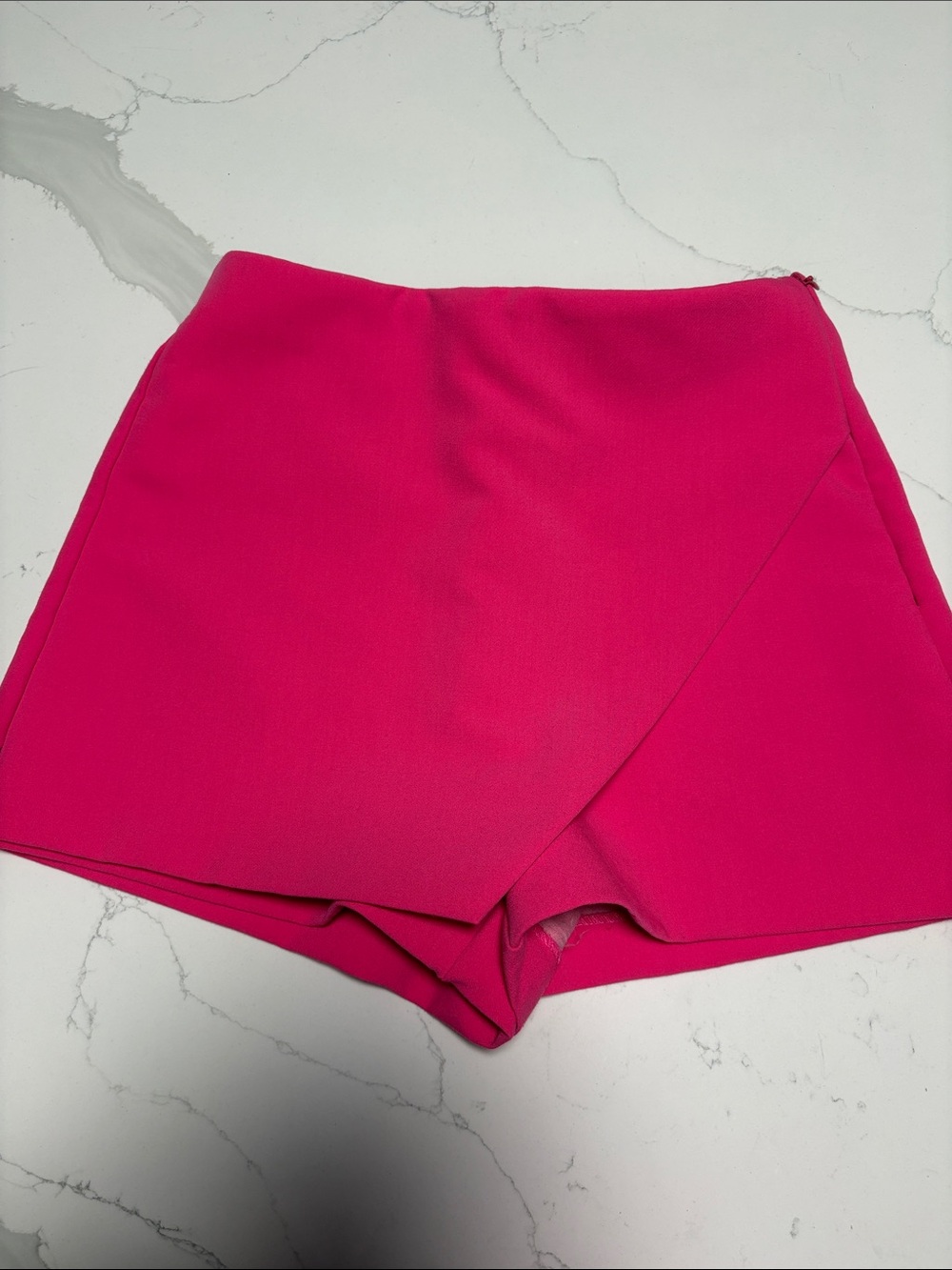 Zara Hot Pink Wrap-Front Skort